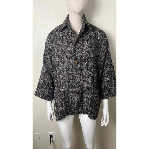 eskandar Jackets & Blazers - Eskandar O/S LUX Oversized Rich Tweed Boucle Coat Jacket 0